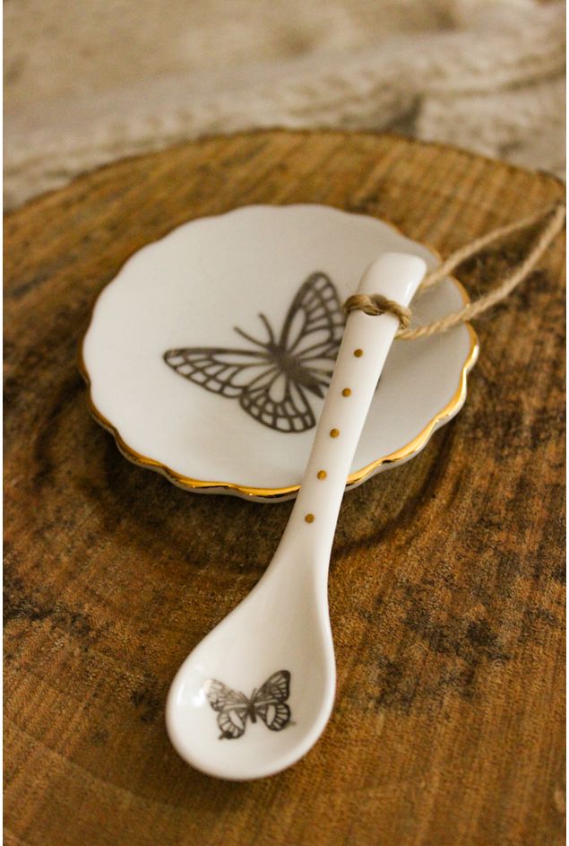 Colher Porcelana Borboleta Mimo Galeria -1-